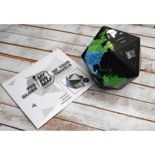 Карти Об'ємний 3D Pin Глобус My Pin Black Map Globe