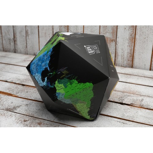 Карти Об'ємний 3D Pin Глобус My Pin Black Map Globe