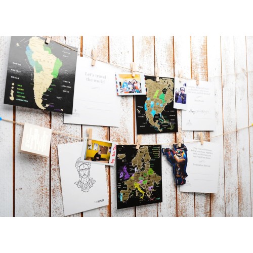 Карти Набір скретч листівок для подорожей "Скретч Карта світу" в конверті