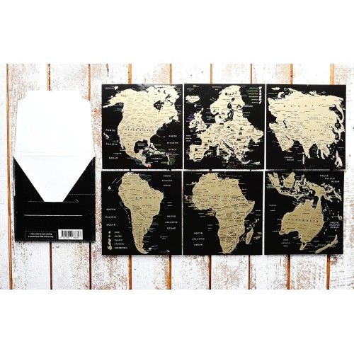Карти Набір скретч листівок для подорожей "Скретч Карта світу" в конверті