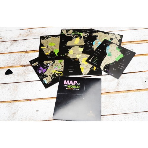 Карти Набір скретч листівок для подорожей "Скретч Карта світу" в конверті