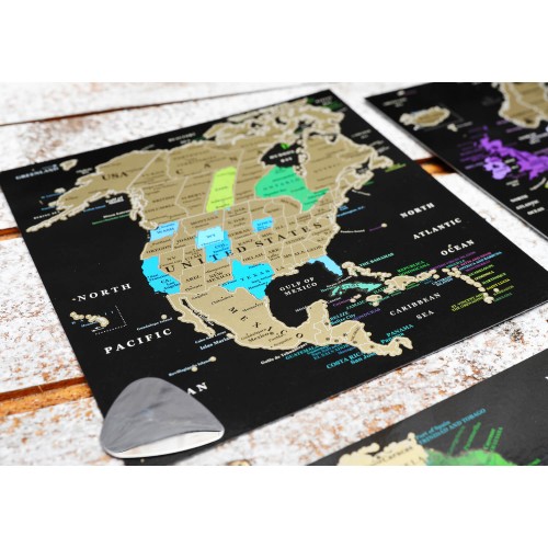 Карти Набір скретч листівок для подорожей "Скретч Карта світу" в конверті