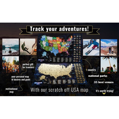 Карти Скретч карта Сполучених Штатів Америки My Map USA edition у тубусі