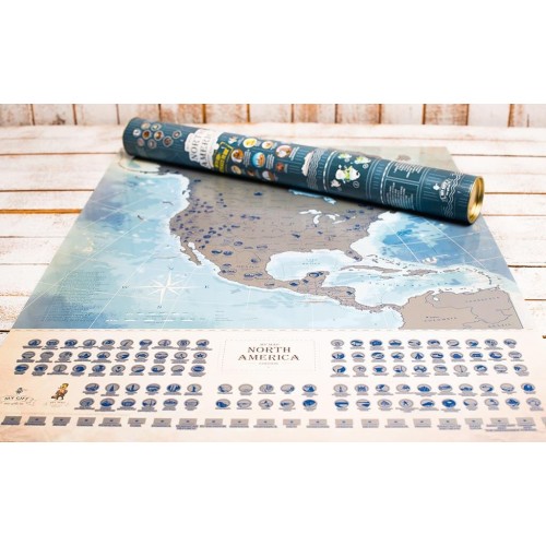 Карти Скретч карта Північної Америки My Map North America edition у тубусі