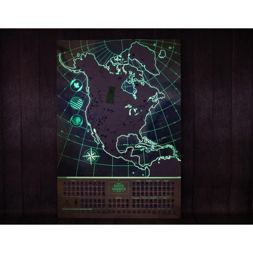 Карти Скретч карта Північної Америки My Map North America edition у тубусі