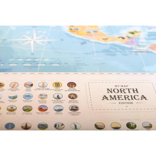 Карти Скретч карта Північної Америки My Map North America edition у тубусі