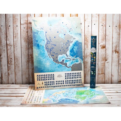 Карти Скретч карта Північної Америки My Map North America edition у тубусі