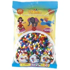 Термомозаїка HAMA Набір кольорових намистин MIDI 5+, 3000шт, 10 кольорів