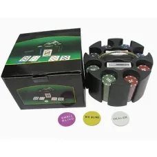 Набір покерний 200 фішок, 2 колоди карт, номінал 1-25, 4гр, (арт. PR04200)