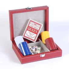 Покерный набор в кожаном кейсе на 80 фишек, без номинала, 4гр. (арт CCT00813)