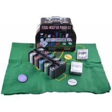 Набір покеру в олов'яному кейсі на 200 фішок, номінал 1-50, 4гр. (арт TC04201C)