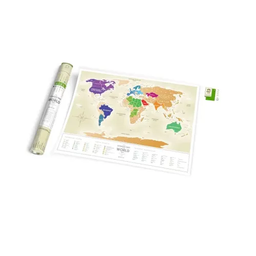 Cкретч карты и постеры Скретч-карта мира Travel Map «Gold World» (рус)