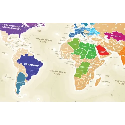 Cкретч карты и постеры Скретч-карта мира Travel Map «Gold World» (рус)