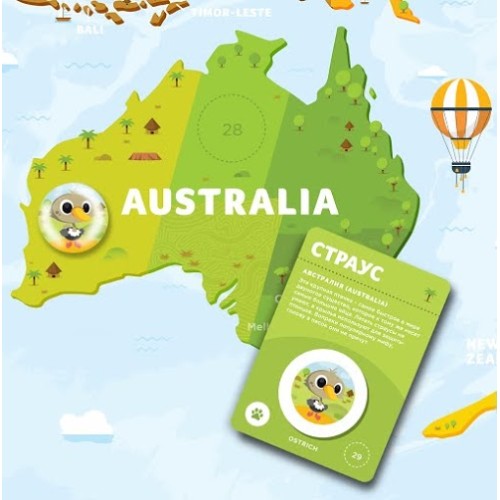 Скретч-карта мира Travel Map «Kids Animals»