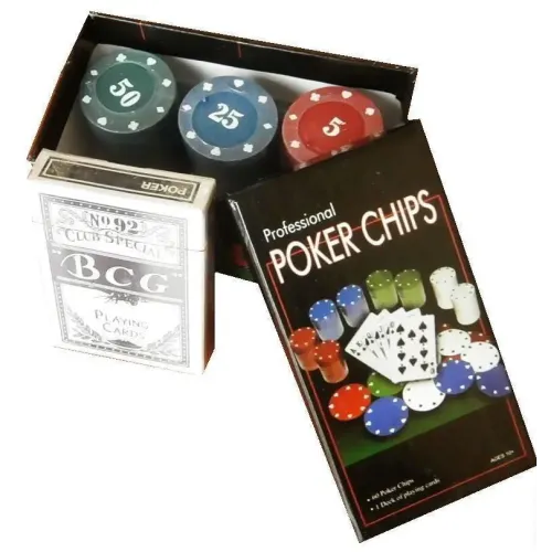 Покерні набори Покерний набір на 60 фішок у картонній коробці, номінал 5-50, 4гр. (арт. CC4060)