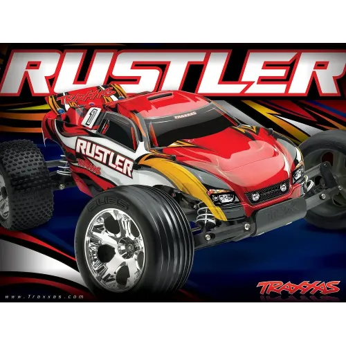Стадіум-трак Автомобиль Traxxas Rustler XL-5 Stadium Truck 1:10 RTR 445 мм 2WD 2,4 ГГц (37054-1 Black)