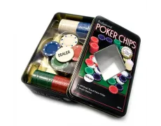 Покерные фишки в оловянной коробке - 100 шт, без номинала, 4гр. (арт. TC04100)