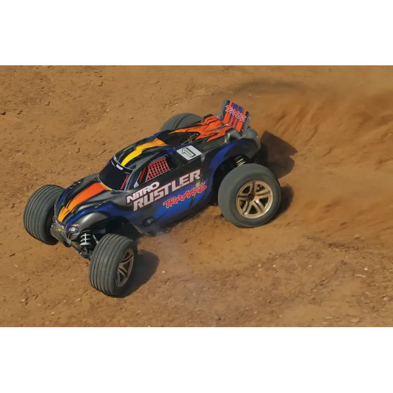 Автомобиль Traxxas Rustler 2,5 Nitro Stadium Truck 1:10 RTR 438 мм 2WD 2,4 ГГц (44094-1 Blue)
