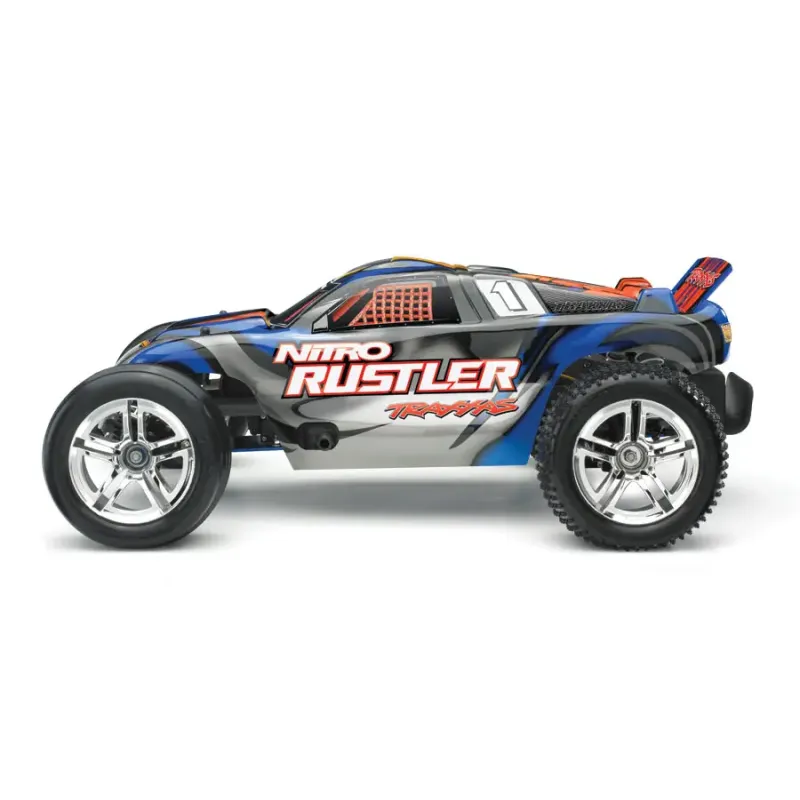 Автомобиль Traxxas Rustler 2,5 Nitro Stadium Truck 1:10 RTR 438 мм 2WD 2,4 ГГц (44094-1 Blue)