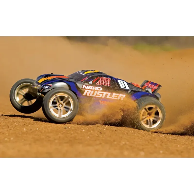 Автомобиль Traxxas Rustler 2,5 Nitro Stadium Truck 1:10 RTR 438 мм 2WD 2,4 ГГц (44094-1 Blue)