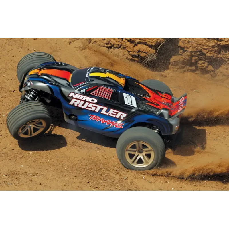 Автомобиль Traxxas Rustler 2,5 Nitro Stadium Truck 1:10 RTR 438 мм 2WD 2,4 ГГц (44094-1 Blue)