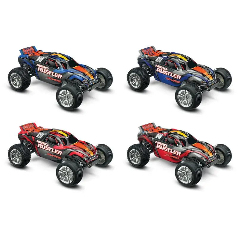Автомобиль Traxxas Rustler 2,5 Nitro Stadium Truck 1:10 RTR 438 мм 2WD 2,4 ГГц (44094-1 Blue)