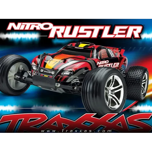 Стадіум-трак Автомобиль Traxxas Rustler 2,5 Nitro Stadium Truck 1:10 RTR 438 мм 2WD 2,4 ГГц (44094-1 Blue)