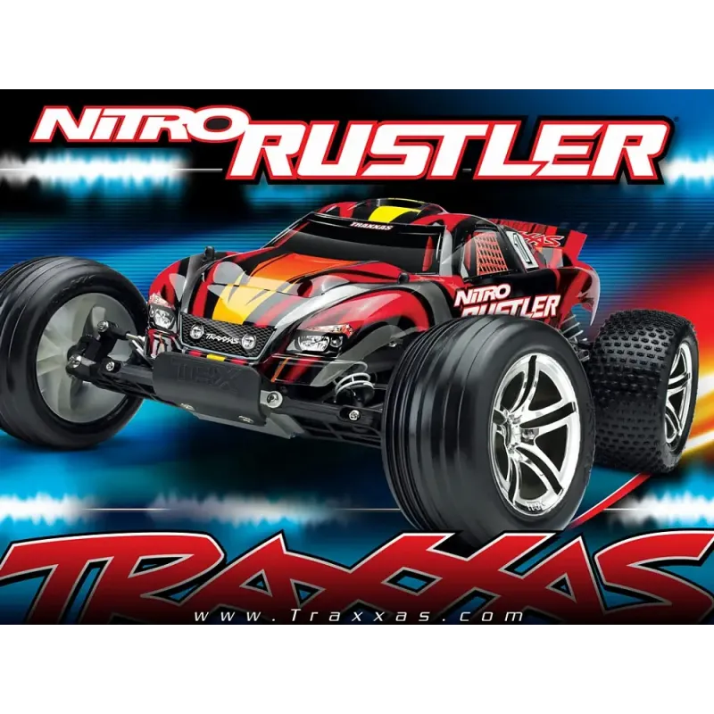 Автомобиль Traxxas Rustler 2,5 Nitro Stadium Truck 1:10 RTR 438 мм 2WD 2,4 ГГц (44094-1 Blue)