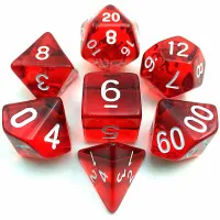 Набор прозрачных кубиков RPG 7 шт (цвет в ассортименте)