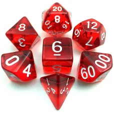 Набор прозрачных кубиков RPG 7 шт (цвет в ассортименте)