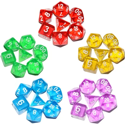 Набір прозорих кубиків RPG 7 шт (колір в асортименті)