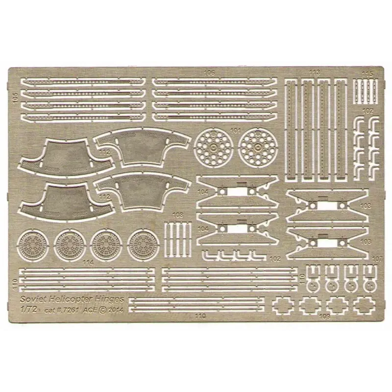 Фототравление: Внешняя подвеска советских вертолетов Hinges (9M17M "Falanga", UB-32A, B-8-V20) (PE7261) Масштаб: 1:72