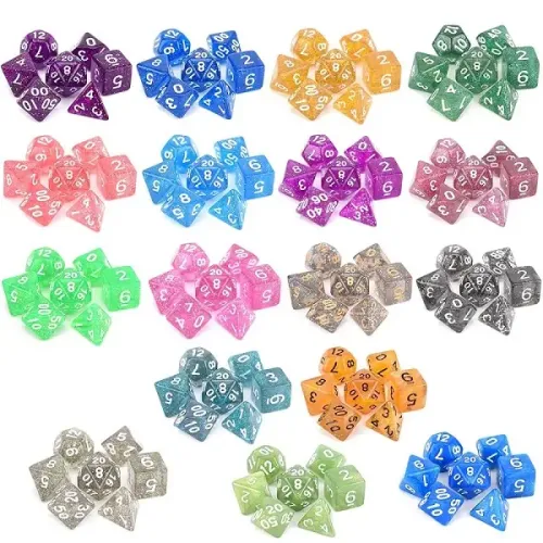 Набір блискучих кубиків RPG 7 шт (колір в асортименті)