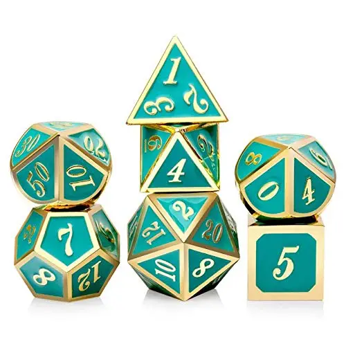 Набір металевих кубиків RPG 7 шт емаль курсив (об'ємні, кольорові)