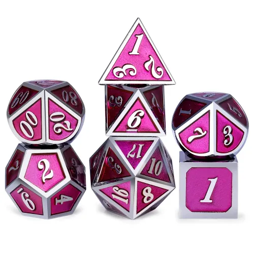 Набір металевих кубиків RPG 7 шт емаль курсив (об'ємні, кольорові)