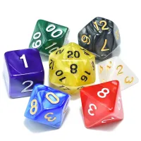 Набір перламутрових/мармурових кубиків Multi Color RPG 7 шт