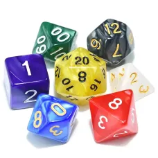 Набор перламутровых/мраморных кубиков Multi Color  RPG 7 шт 