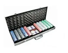 Покерный набор в алюминиевом кейсе на 500 фишек, без номинала, 11,5гр.
