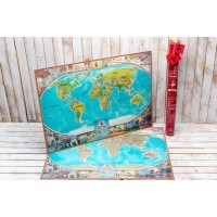 Скретч карта мира My Map Vintage edition UKR (или RUS/ENG) в наборе для любимого человека In Love