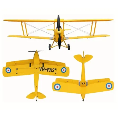Самолёты Самолет Dynam De Havilland Tiger Moth Brushless RTF 1270 мм 2,4 ГГц (DY8957 RTF)