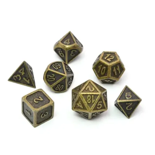 Набір металевих кубиків RPG 7 шт (об'ємні, матові)