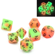 Набор светящихся в темноте кубиков Double Color RPG 7 шт (цвет в ассортименте)