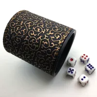 Стакан (Dice cup) для кубиків із золотими візерунками