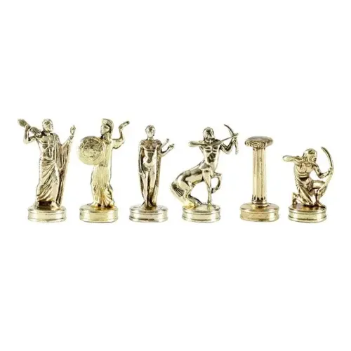 Шахматы Шахматы "Manopoulos", "Геркулес",латунь, деревянный футляр, цвет коричневый, размер 36х36 см, вес 3,5 кг.