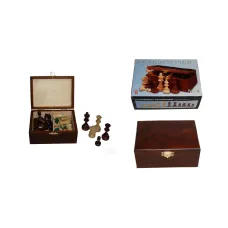 Шахітні фігури 2042 Staunton N4 коричневі в дерев.коробці (король-80мм)