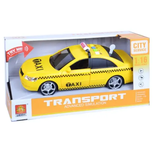 Игрушечные машинки Машинка инерционная 1:16 Wenyi Такси со звуком и светом