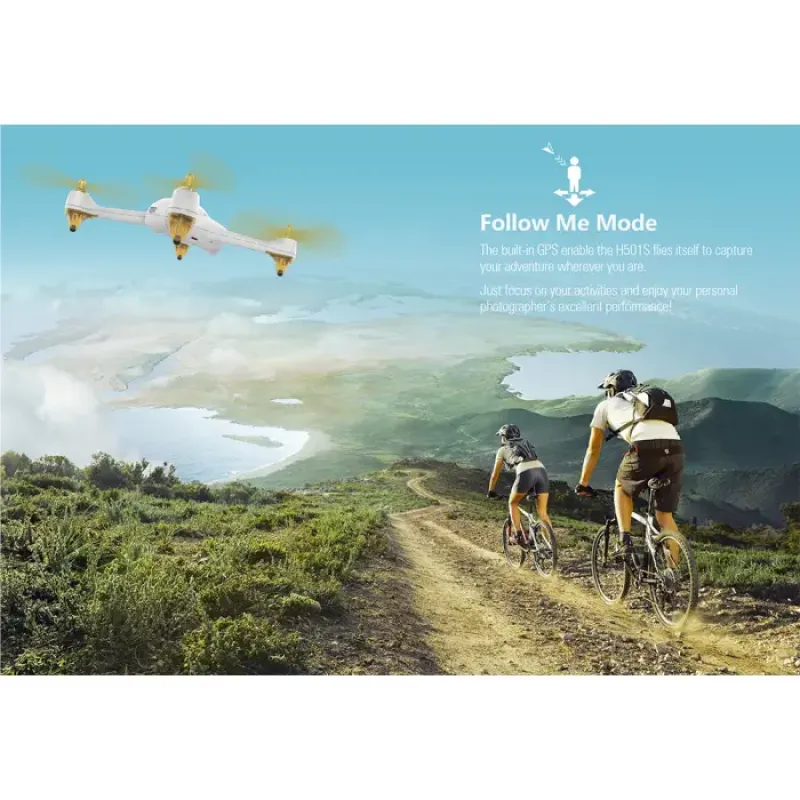 Квадрокоптер Hubsan X4 FPV Brushless 5,8 ГГц HD GPS Altitude 2,4 ГГц RTF (H501S-S White)