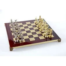 Шахи "Manopoulos", "Геркулес та напівбоги Олімпу", латунь, дерев'яний футляр, колір червоний, розмір 36х36 см, вага 4,8 кг.