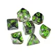 Набор кубиков RPG с туманностью 7 шт с красными и зелёными цифрами