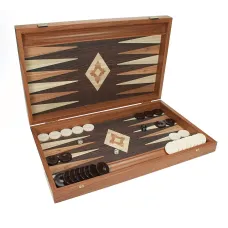 Нарды "Manopoulos", орех, дуб,инкруcтированы коричневым, есть ячейки для фишек 48х30см